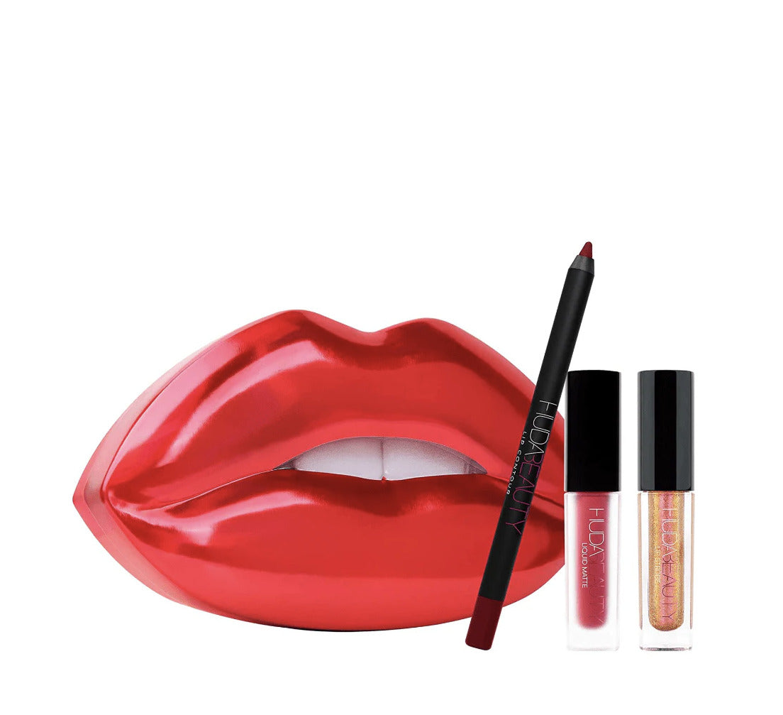 Huda Beauty Contour & Strobe Lip Set Heartbreaker & Shameless